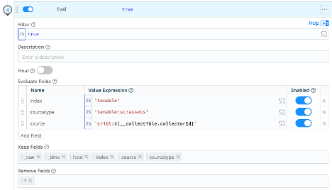 Final eval statements for the tenable_sc_asset