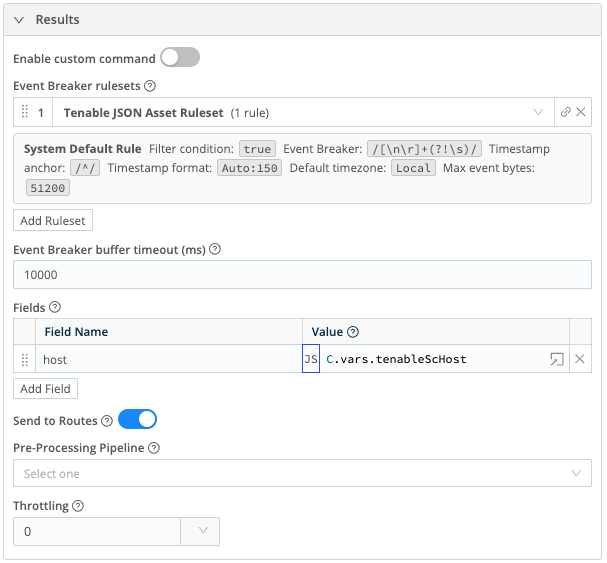 Results overview for tenable_asset_plugin