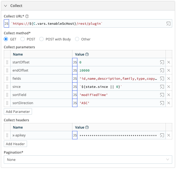 Collector overview for tenable_sc_plugin