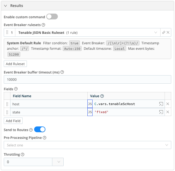 Results overview for tenable_sc_vuln_patched